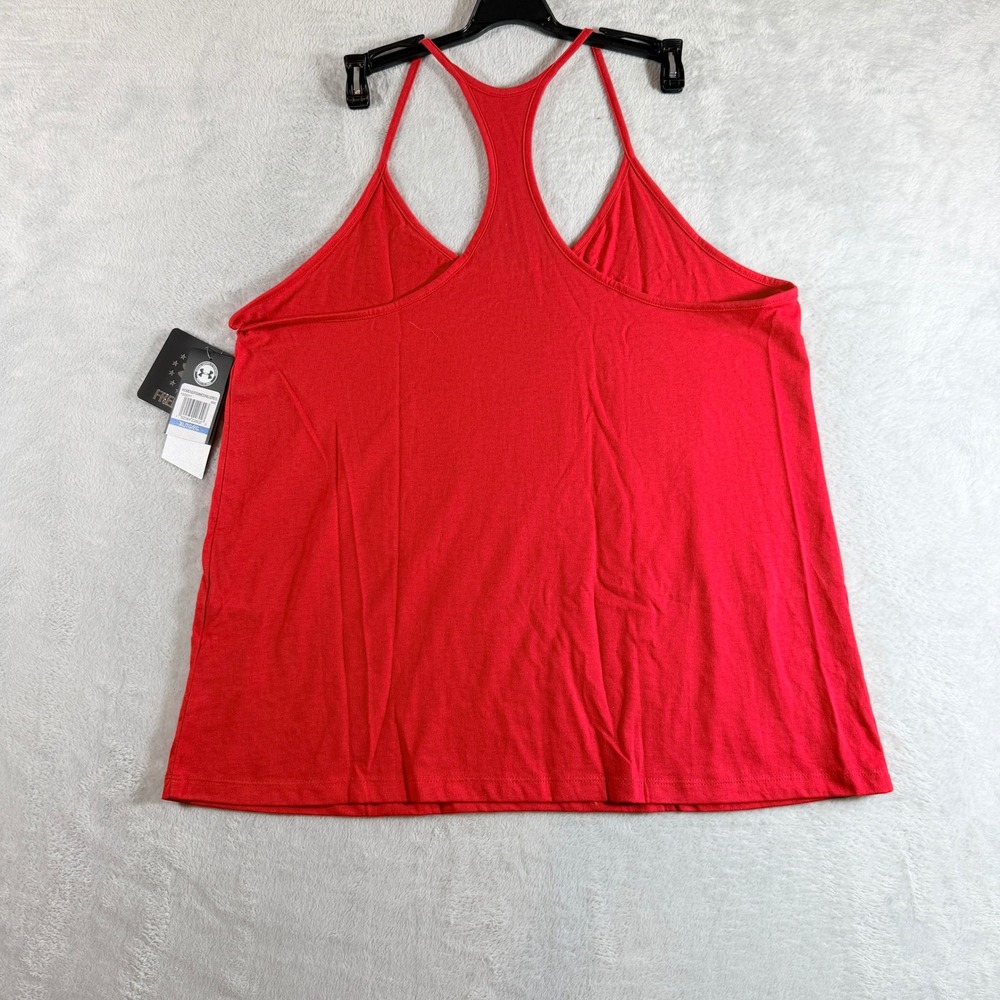 Under Armour Womens Freedom USA Stars Logo Racerback Tank Top Red XL - Picture 2 of 6